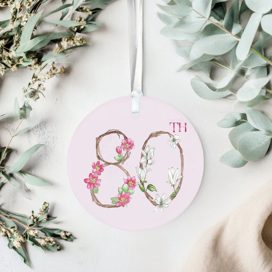 Hanging Ceramic Decoration - 80th Birthday Keepsake Gift