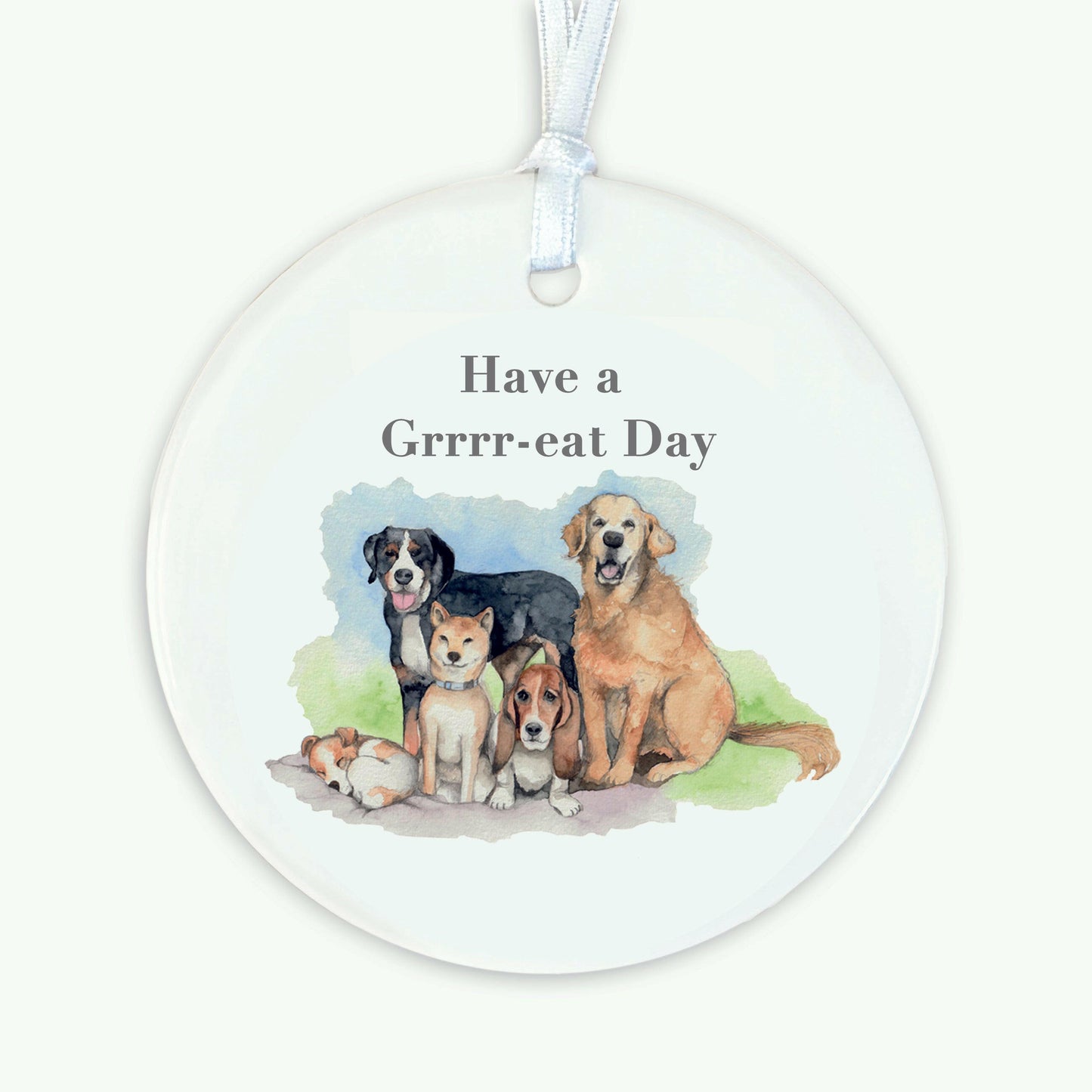 A6 Greeting Card with Ceramic Keepsake - Dogs Happy Birthday Greeting & Note Cards Crumble and Core   