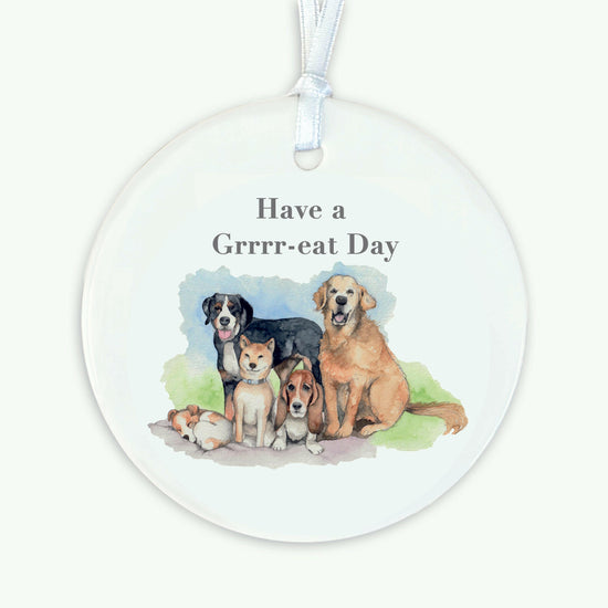 A6 Greeting Card with Ceramic Keepsake - Dogs Happy Birthday Greeting & Note Cards Crumble and Core   