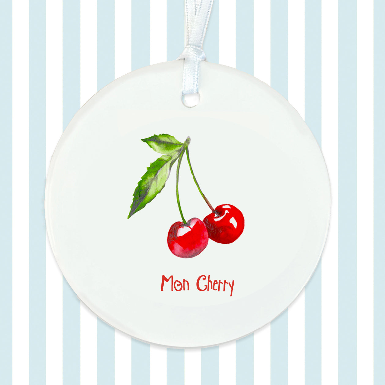 Mon Cherry Ceramic Hanging Decoration - Unique French-inspired Card For The Special One In Your Life