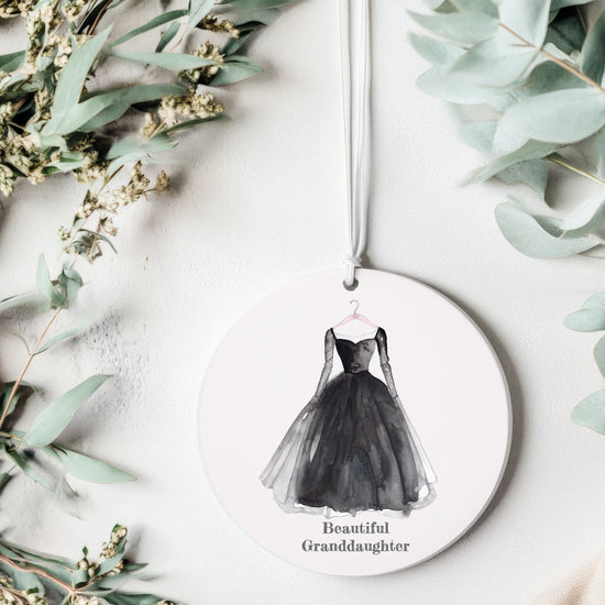 Birthday Card  Keepsake Hanging Ceramic Decoration - Party Dress