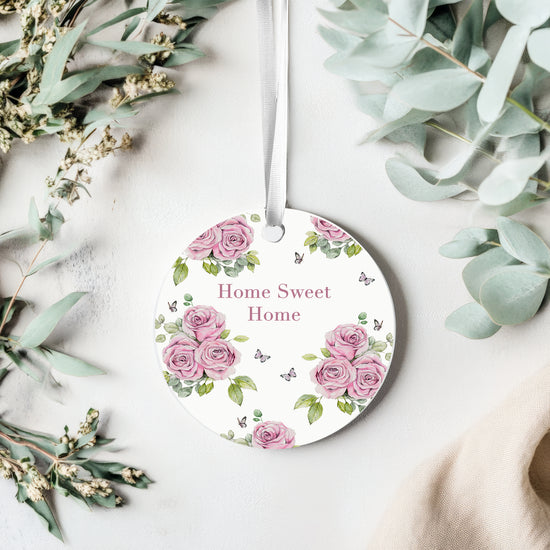 A6 Greeting Card with Ceramic Keepsake - Rose Cream Home Sweet Home