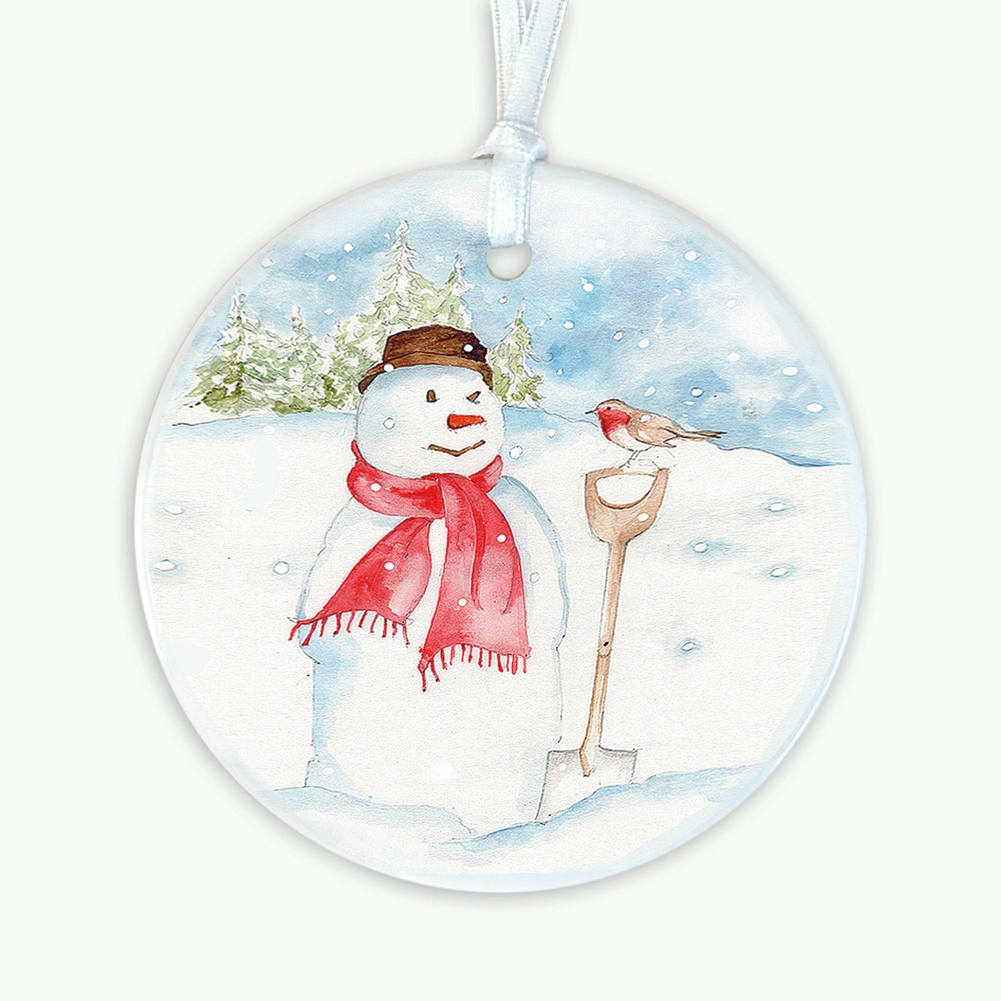 A6 Greeting Card with Ceramic Keepsake -Christmas Snowman Greeting & Note Cards Crumble and Core   