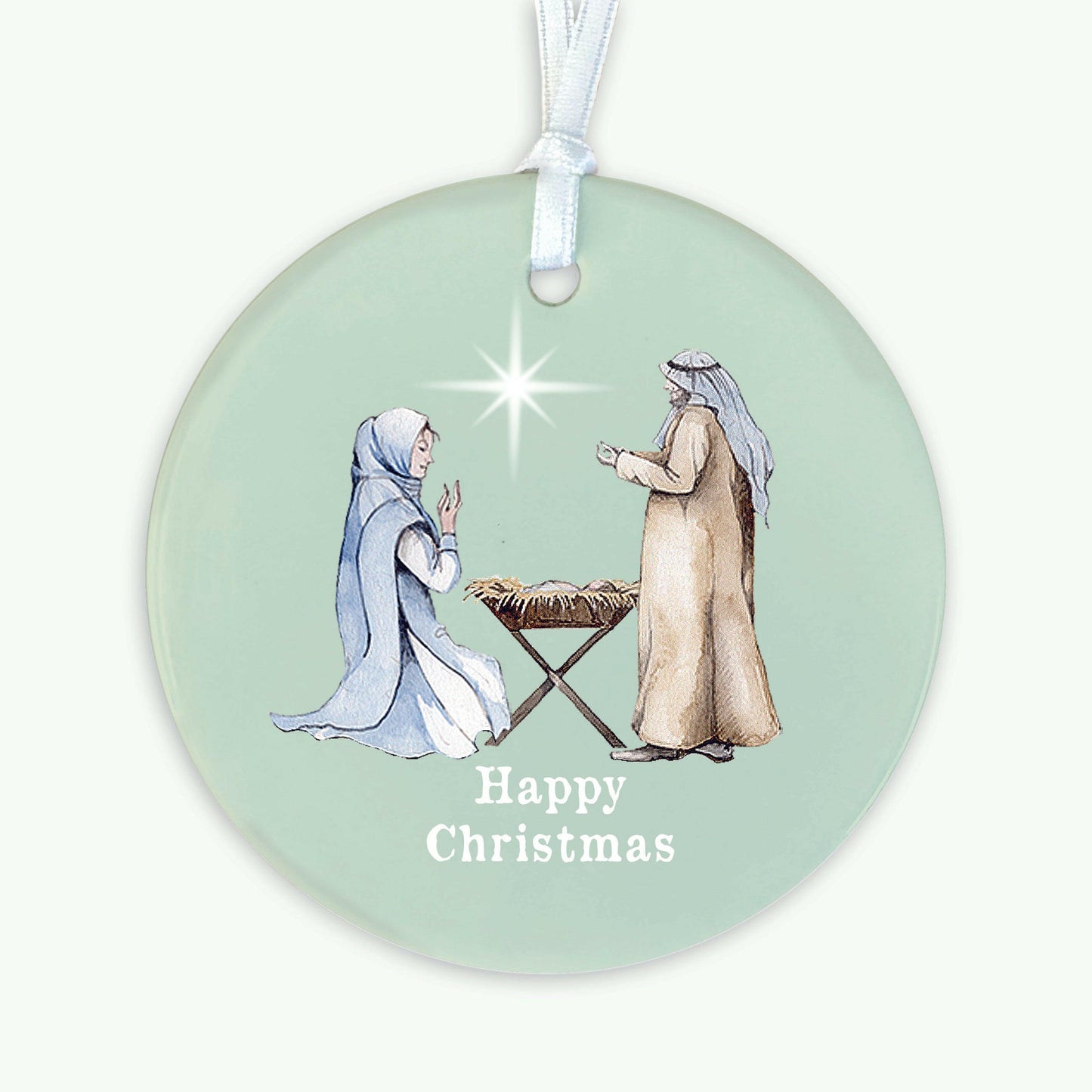 Hanging Ceramic Decoration - Christmas Nativity Decor Crumble and Core   