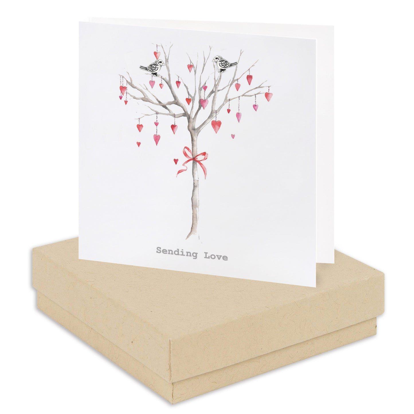 Sterling Silver Heart Stud Earrings in Gift Box - Sending Love Design - Crumble and Core