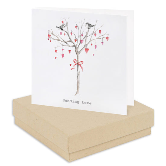 Sterling Silver Heart Stud Earrings in Gift Box - Sending Love Design - Crumble and Core