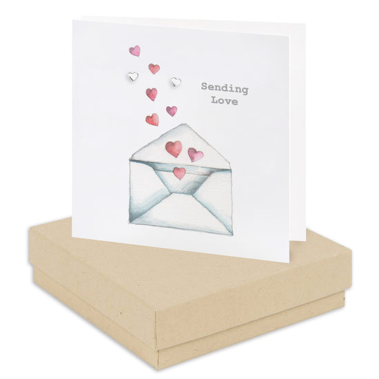 Boxed Sterling Silver Heart Stud Earrings - Handcrafted Card Included