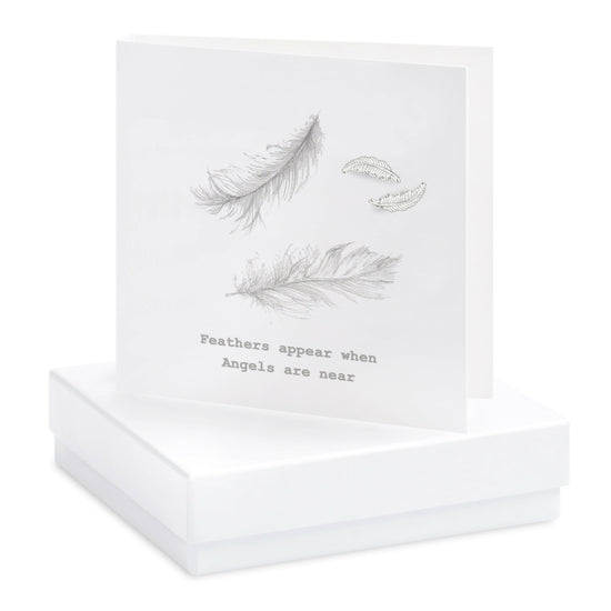 Load image into Gallery viewer, Sterling Silver Feathers Stud Earrings - Boxed and Unique Elegant Sympathy Gift
