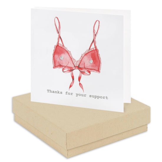 Boxed Thank You For Your Support Bra Earring Card Earrings Crumble and Core Kraft  