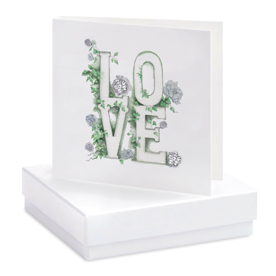 Load image into Gallery viewer, Boxed Love Letters Earring Card Earrings Crumble and Core White  
