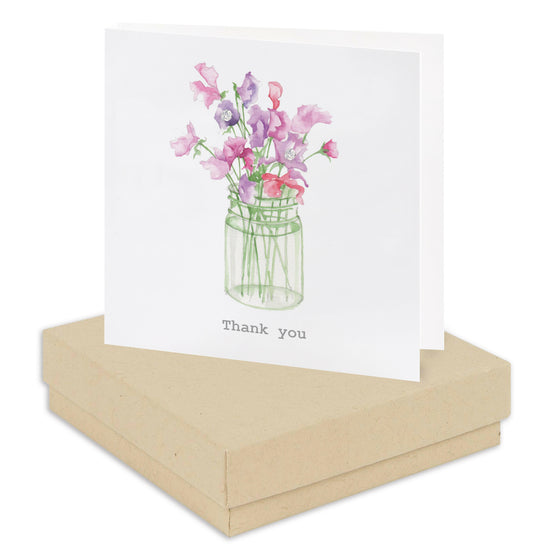 Boxed Sweet Pea Thank You Earring Card Earrings Crumble and Core Kraft  