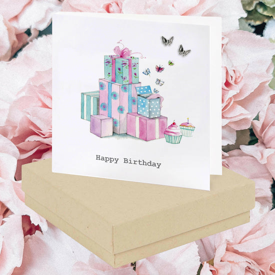Sterling Silver Stud Earrings Gift-Boxed on Birthday Card - Perfect Birthday Gift - Crumble and Core
