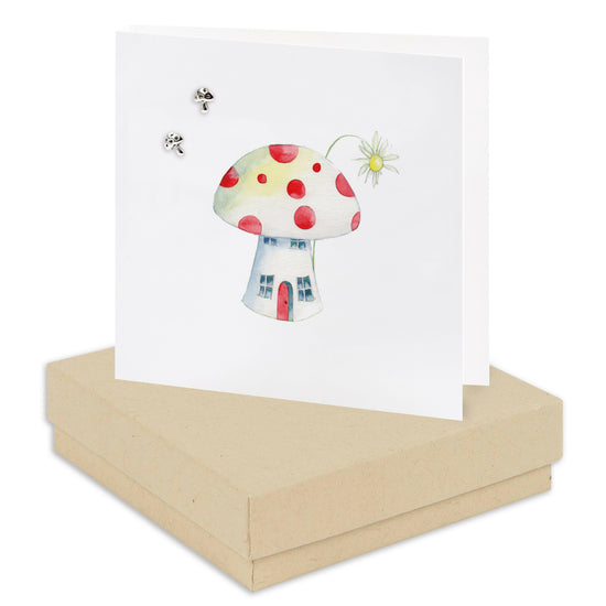 Boxed Toadstool Earring Card Earrings Crumble and Core Kraft  