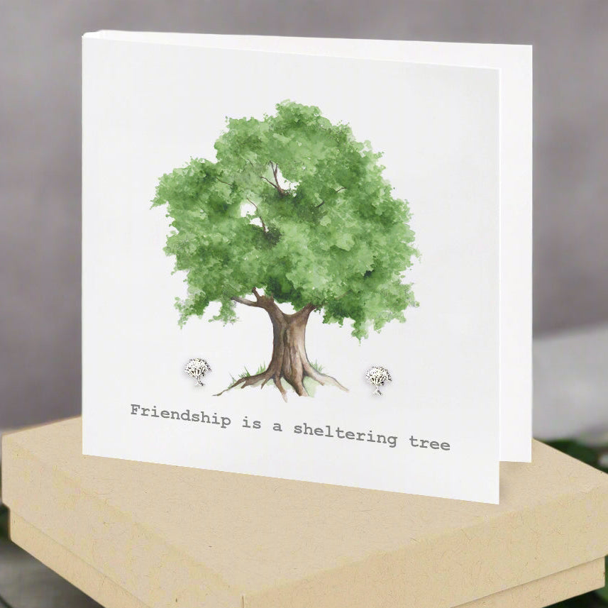 Boxed Friendship Tree Earring Card Earrings Crumble and Core Kraft  