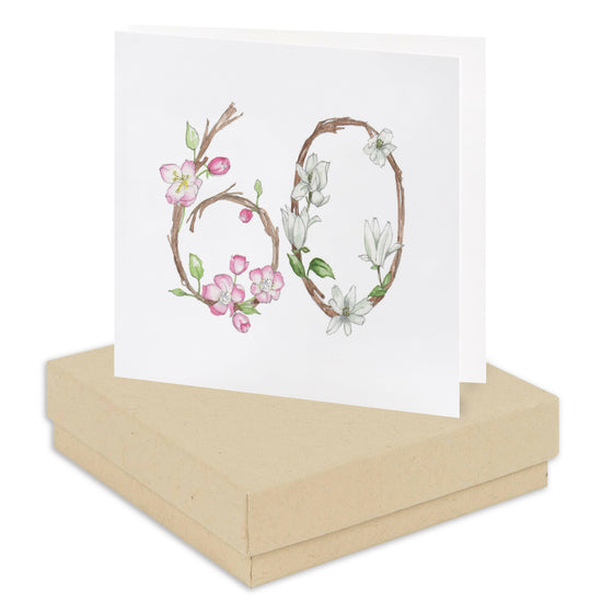 Load image into Gallery viewer, Boxed Floral 60th Earring Card Earrings Crumble and Core Kraft  
