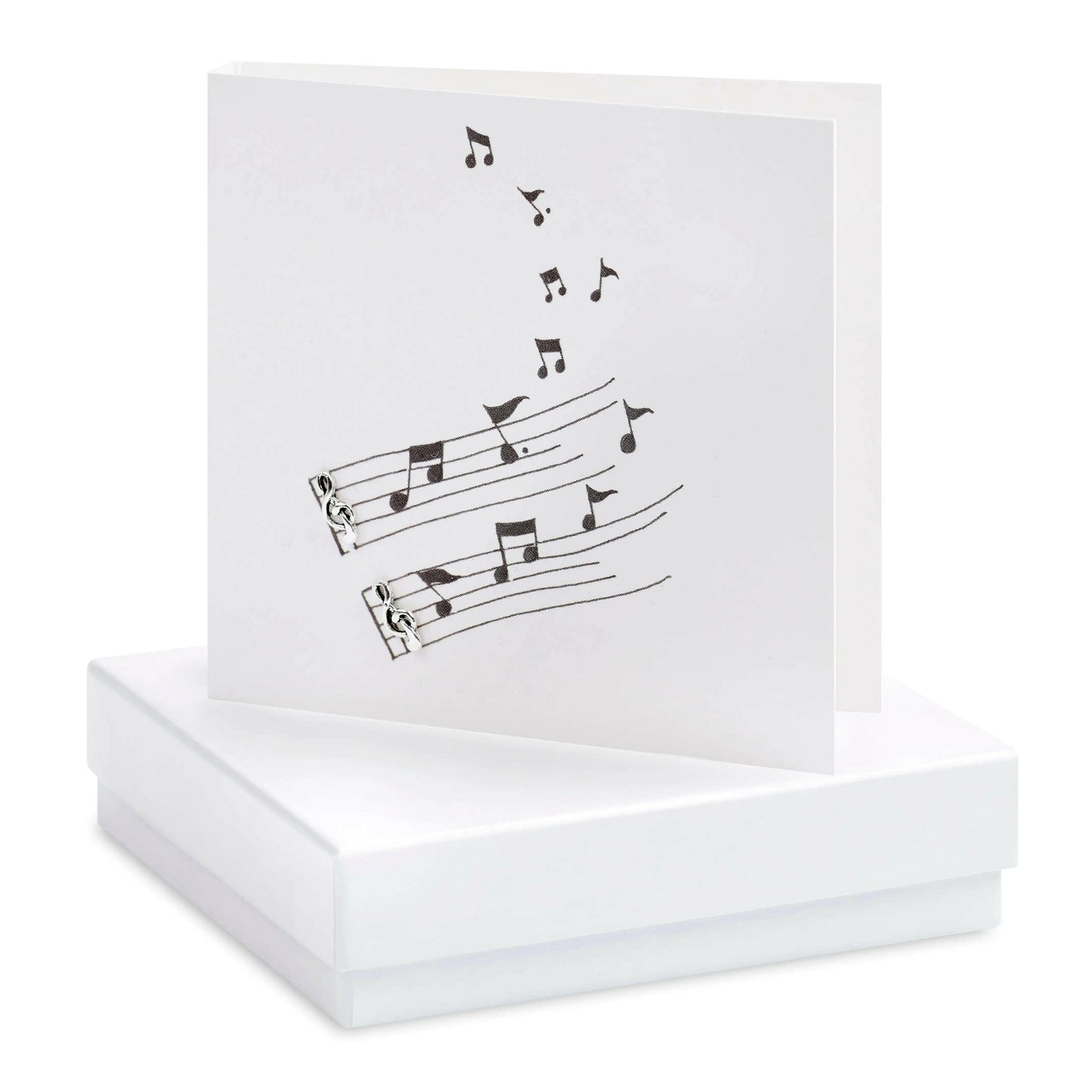 Sterling Silver Musical Note Stud Earrings with Gift Box Card - Perfect for Gifting - Crumble and Core