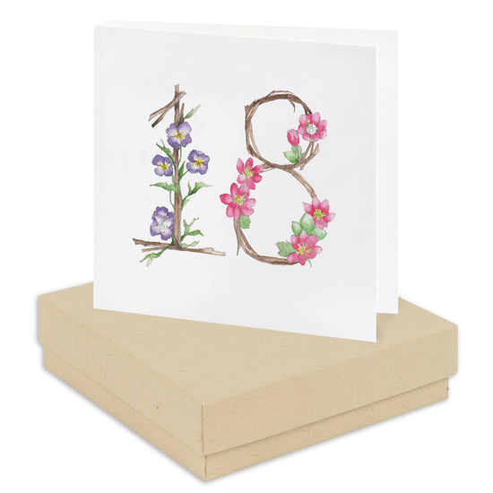 Boxed Floral 18th Earring Card Earrings Crumble and Core Kraft  