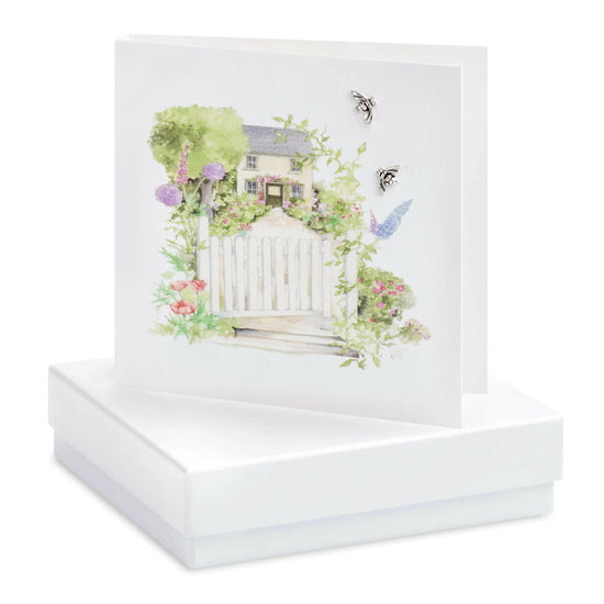 Load image into Gallery viewer, Boxed House Earring Card Earrings Crumble and Core White  
