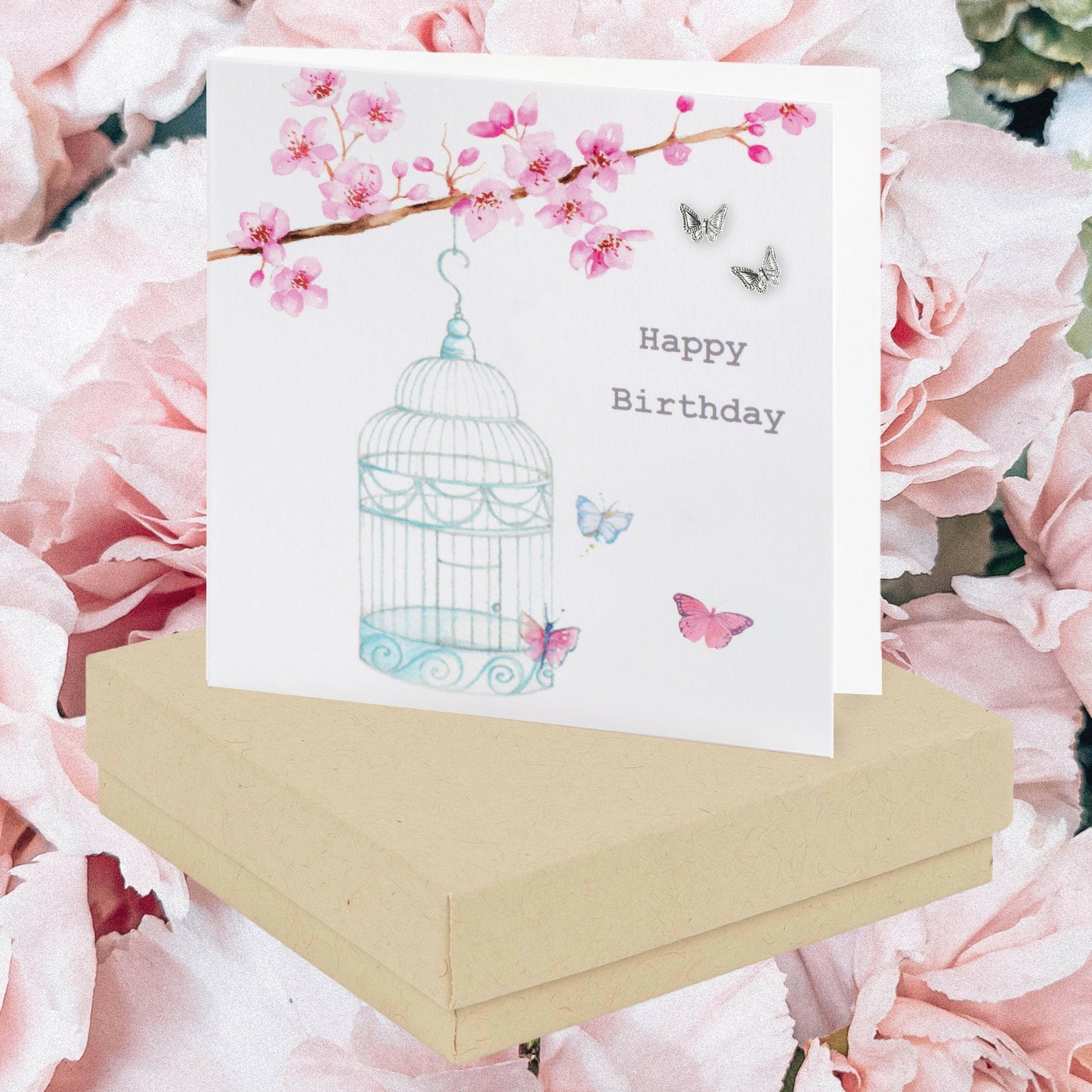 Sterling Silver Butterfly Stud Earrings - Pretty Boxed Birthday Gift for Her - Crumble and Core