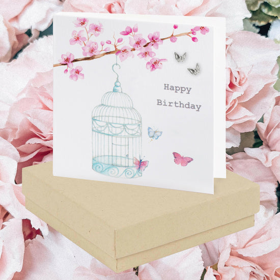 Sterling Silver Butterfly Stud Earrings - Pretty Boxed Birthday Gift for Her - Crumble and Core