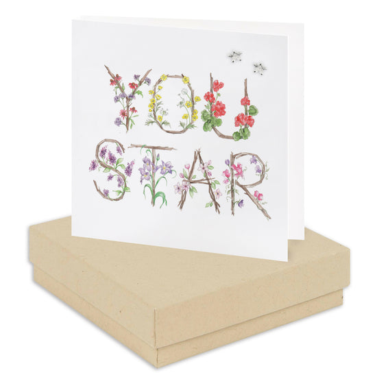 You Star Earring Card Earrings Crumble and Core Kraft  