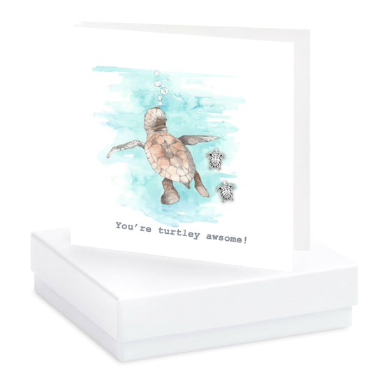 Sterling Silver Turtle Stud Earrings - Perfect Gift for the Turtley Awesome - Crumble and Core