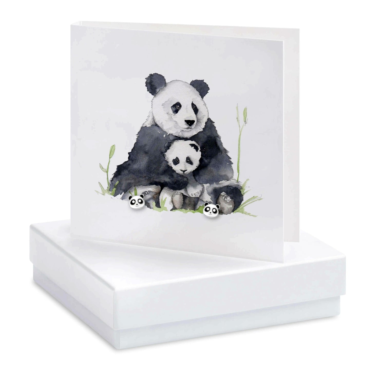 Sterling Silver Panda Stud Earrings - Perfect Gift Boxed for Any Occasion