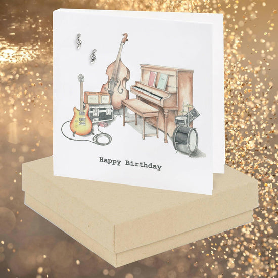 Sterling Silver Treble Clef Earrings - Perfect Gift for Music Lovers Boxed Card Included - Crumble and Core