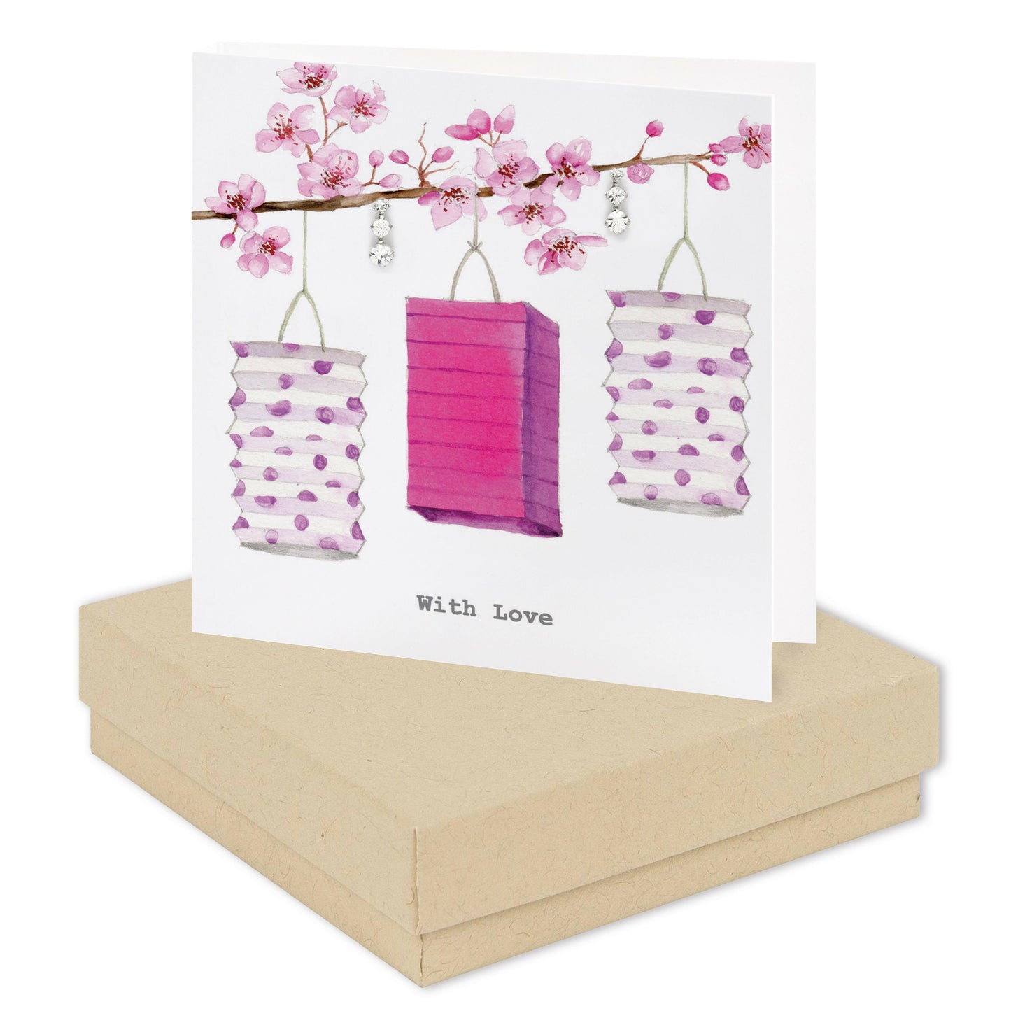 Boxed Earring Card Lanterns With Love Earrings Crumble and Core Kraft  