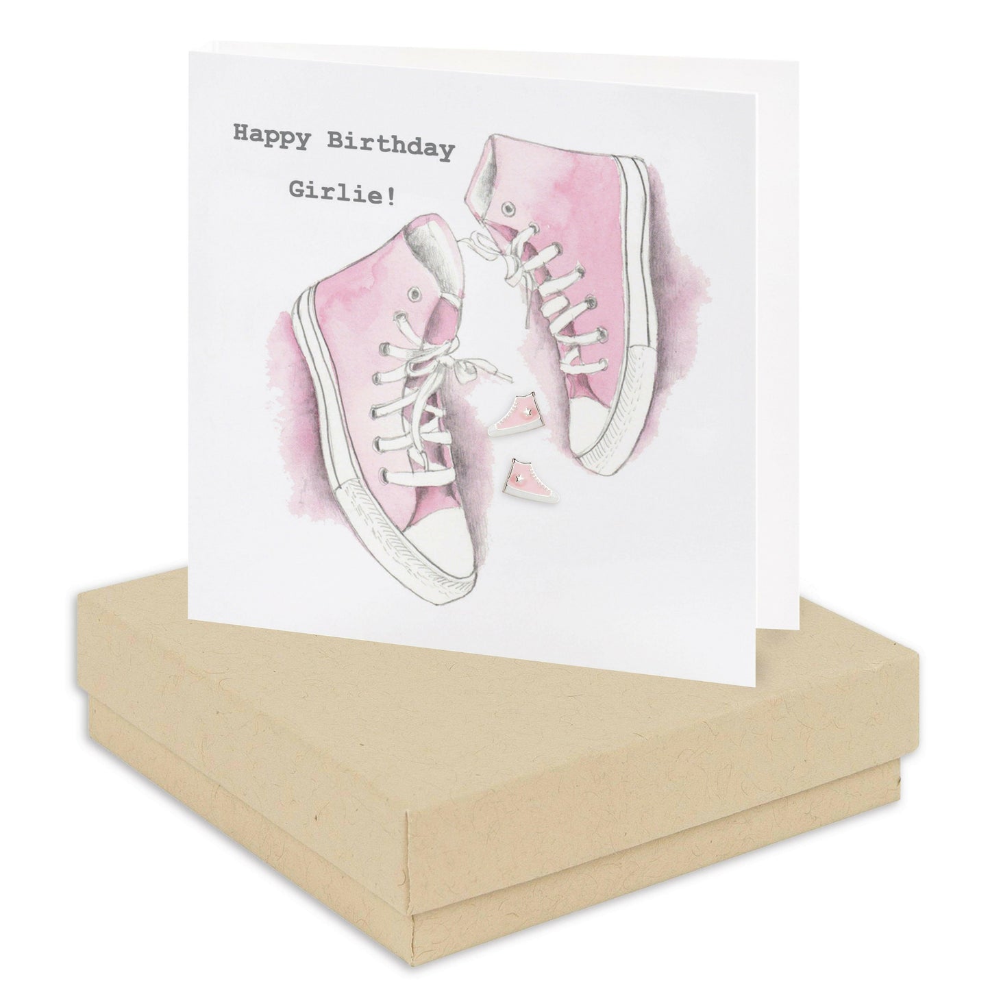Sterling Silver Girlie Converse Stud Earrings in Gift Box - Ideal Birthday Present for Her - Crumble and Core