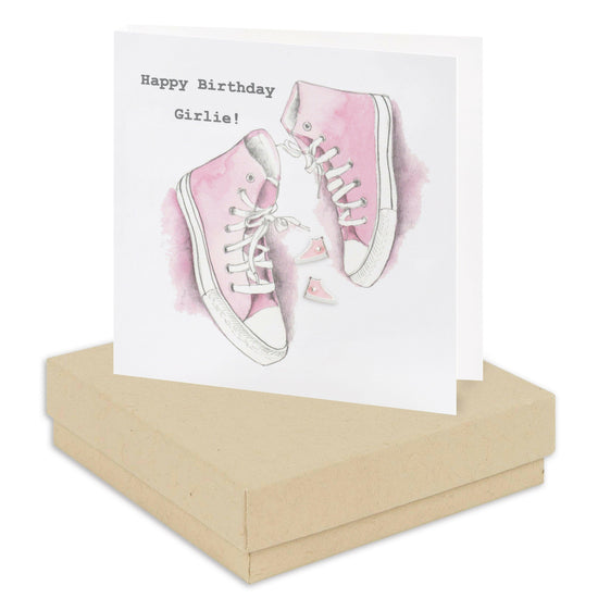 Sterling Silver Girlie Converse Stud Earrings in Gift Box - Ideal Birthday Present for Her - Crumble and Core