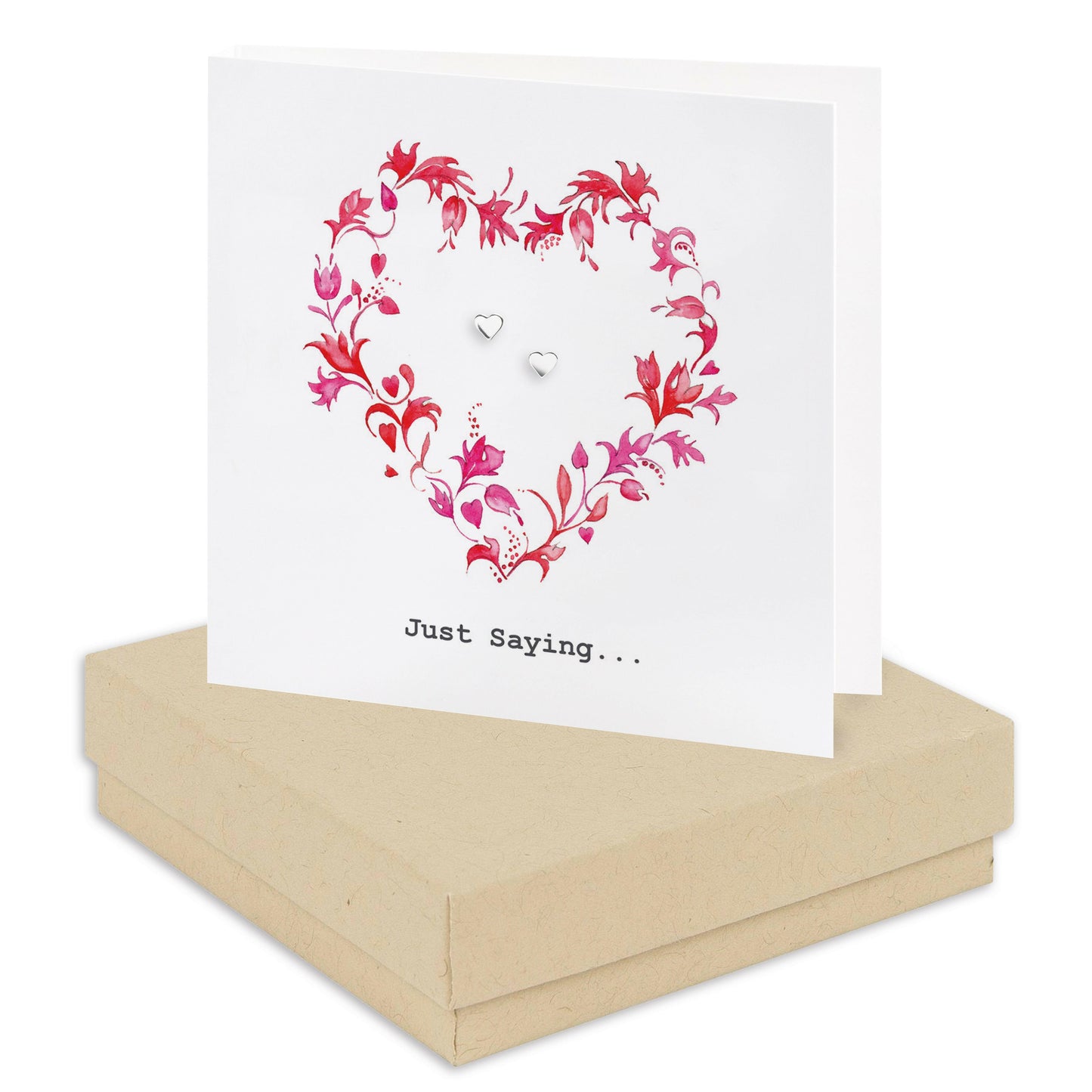 Boxed Red Heart Just Saying ... Earring Card Earrings Crumble and Core Kraft  