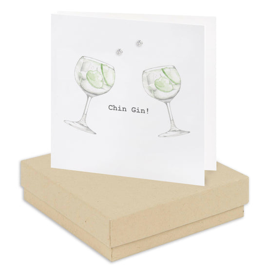 Boxed Chin Gin Earring Card Earrings Crumble and Core Kraft  