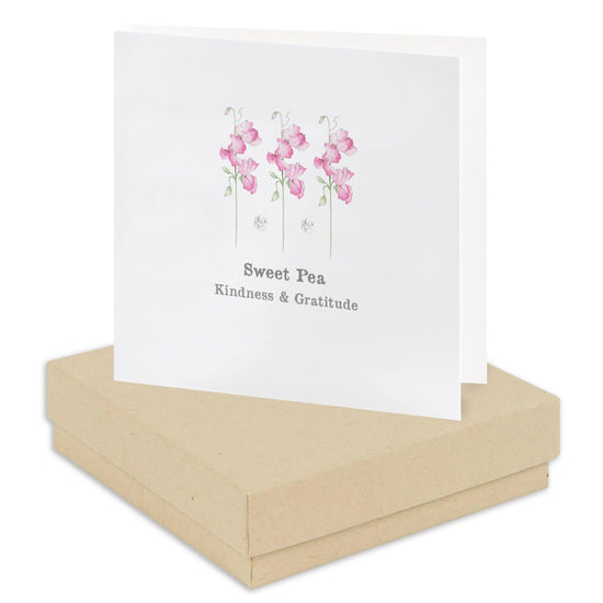 Sterling Silver Sweet Pea Earrings  Card Set in Gift Box  Ideal Gifting Option