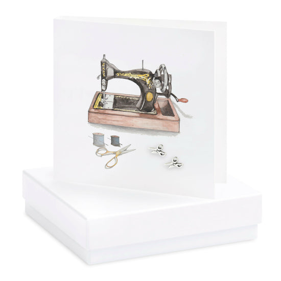 Load image into Gallery viewer, Boxed Sewing Machine Earring Card Earrings Crumble and Core   
