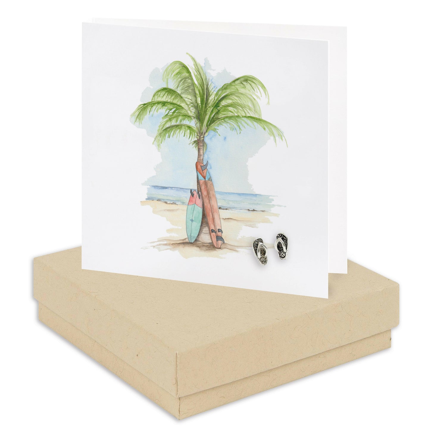 Boxed Surfboard Earring Card Earrings Crumble and Core Kraft  