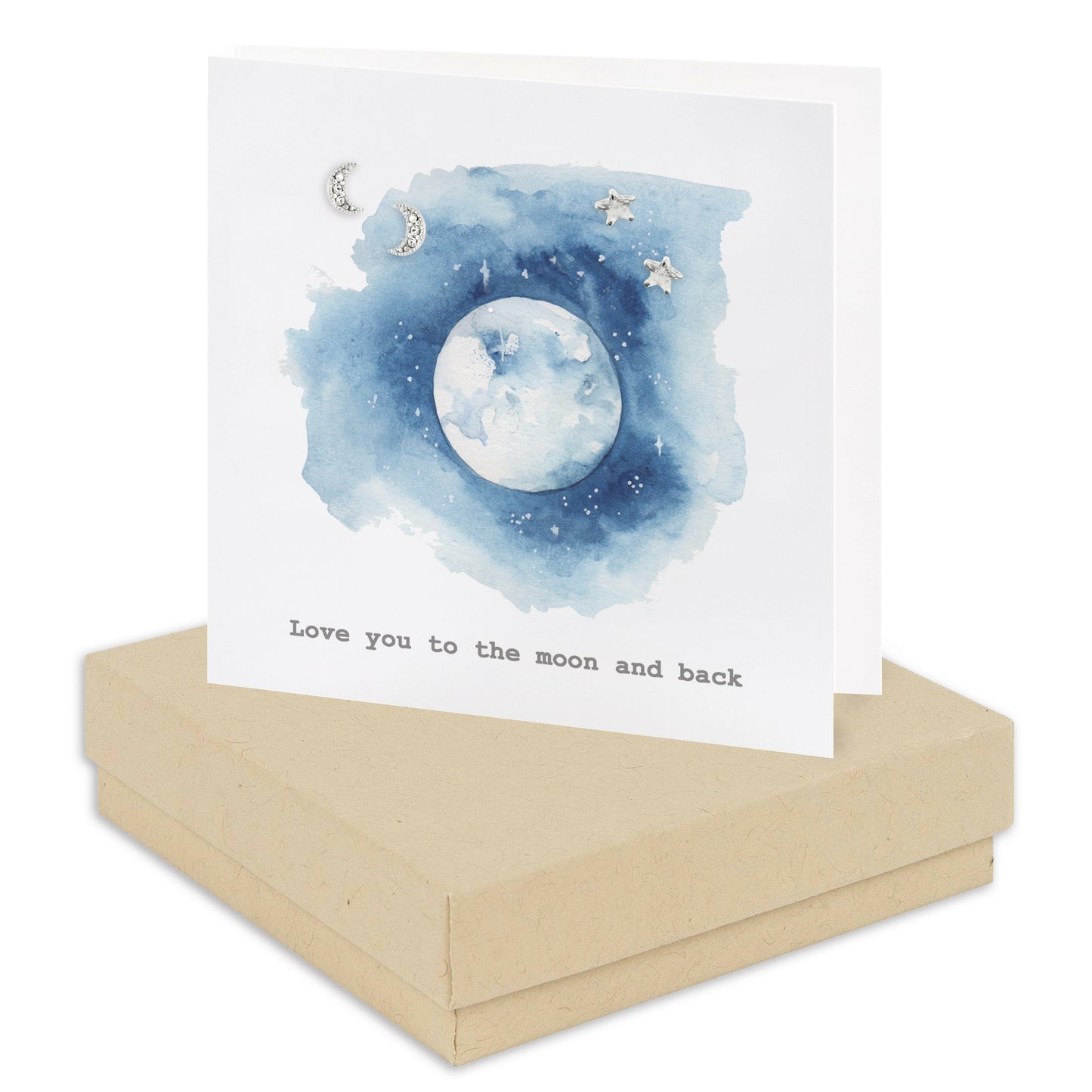 Boxed Moon & Star Multi Earring Card Earrings Crumble and Core Kraft  