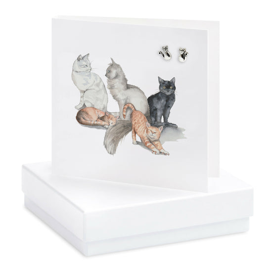 Load image into Gallery viewer, Cats Earring Card Earrings Crumble and Core   
