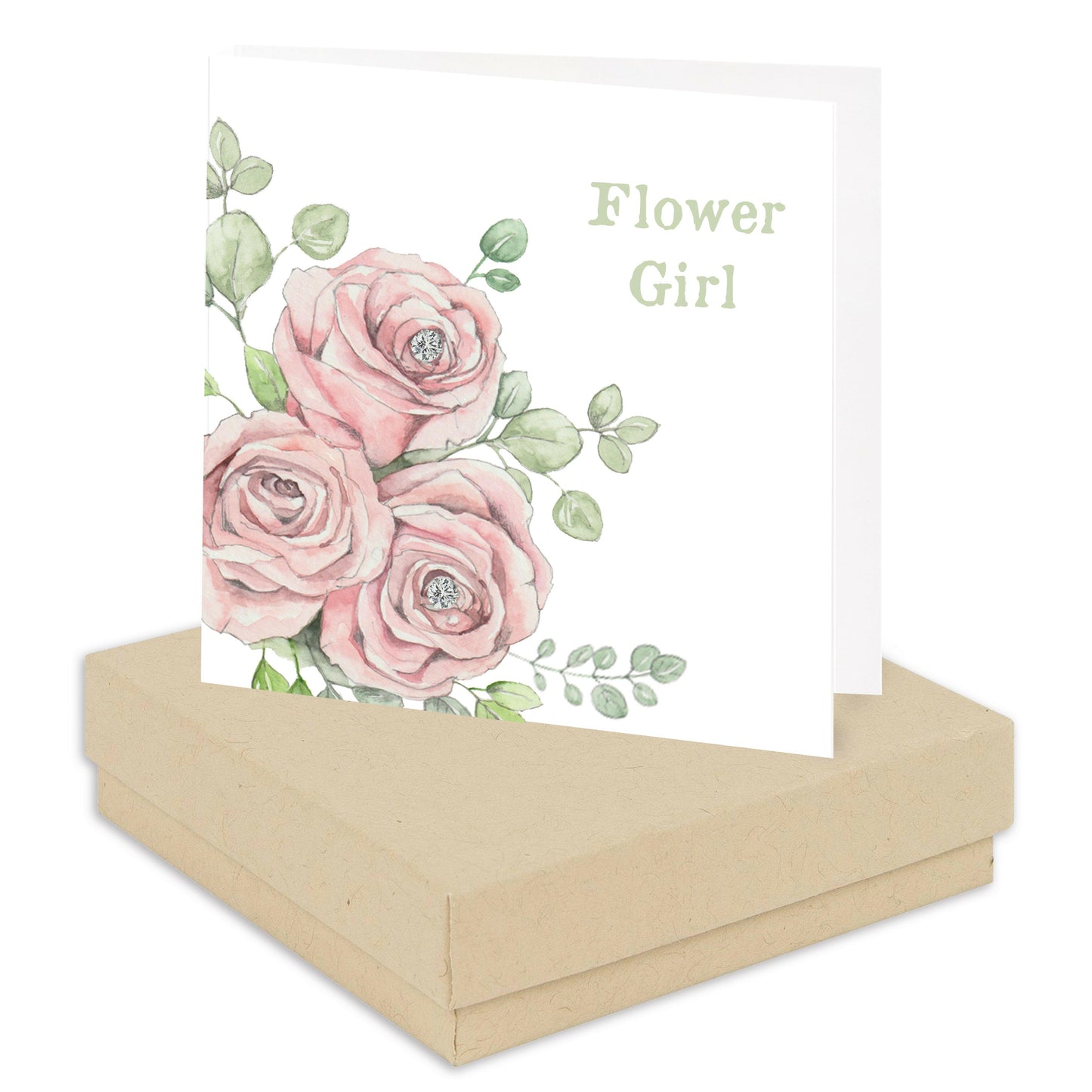 Boxed Silver Earring Card Flower Girl Peach Bouquet Earrings Crumble and Core   