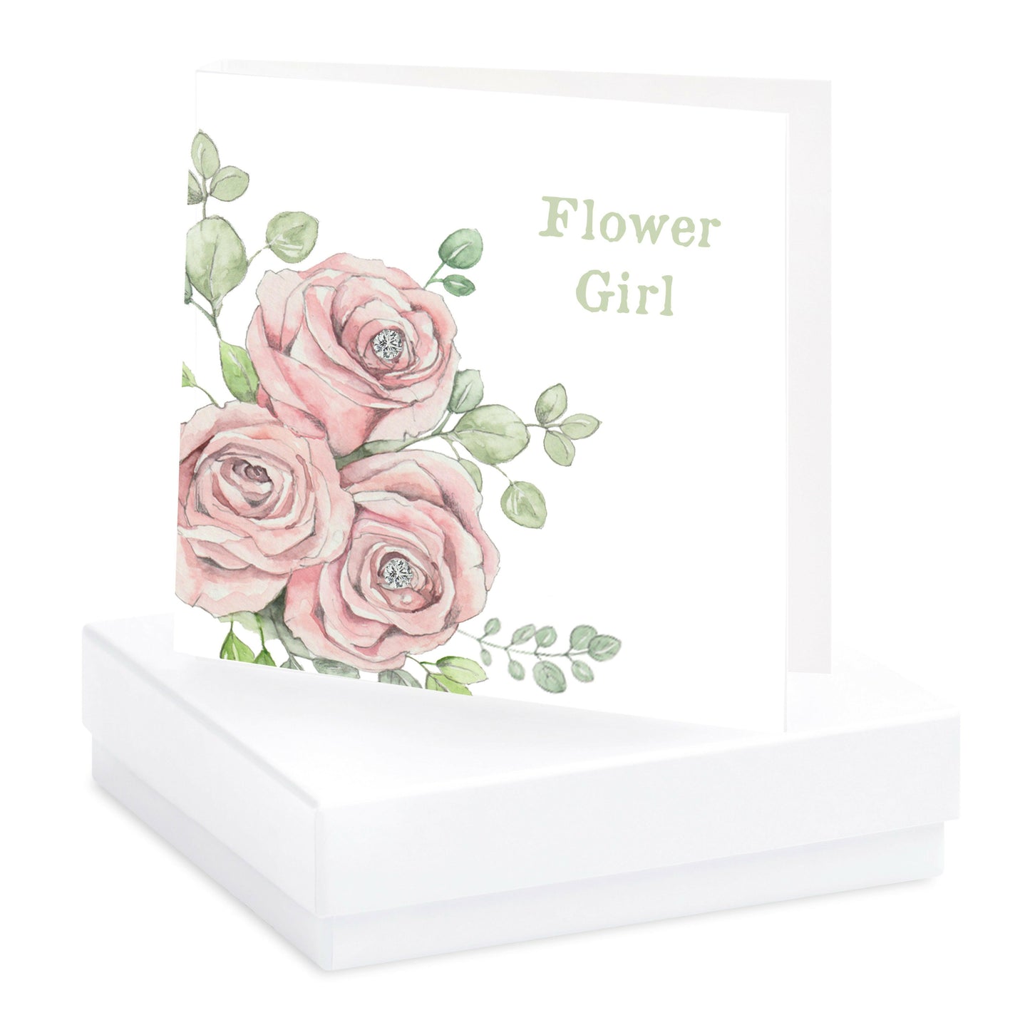 Boxed Silver Earring Card Flower Girl Peach Bouquet Earrings Crumble and Core   