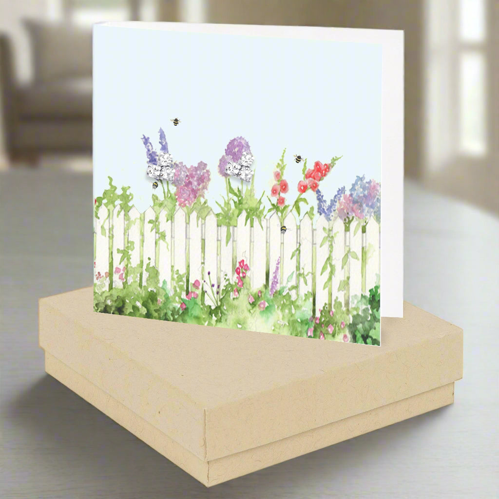 Sterling Silver Stud Earrings - Hand finished Garden Themed Gift - Boxed Jewellery