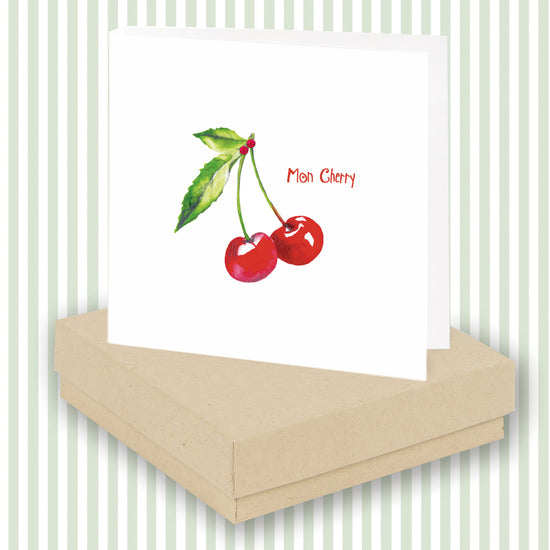 Sterling Silver Mon Cherry Stud Earrings - Boxed Gift  Handmade Jewellery