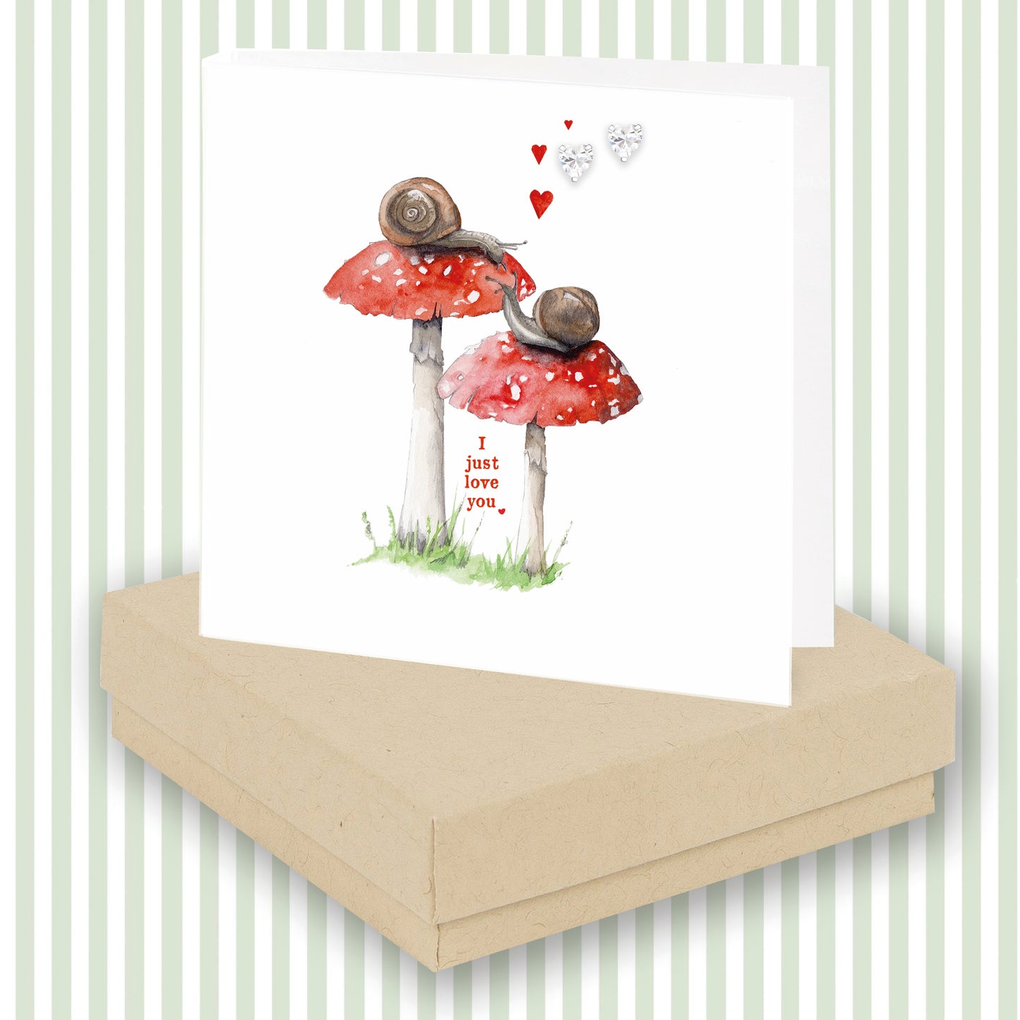 Sterling Silver Crystal Heart Drop Earrings  - Jewellery Gift, Box and Card for Loved Ones