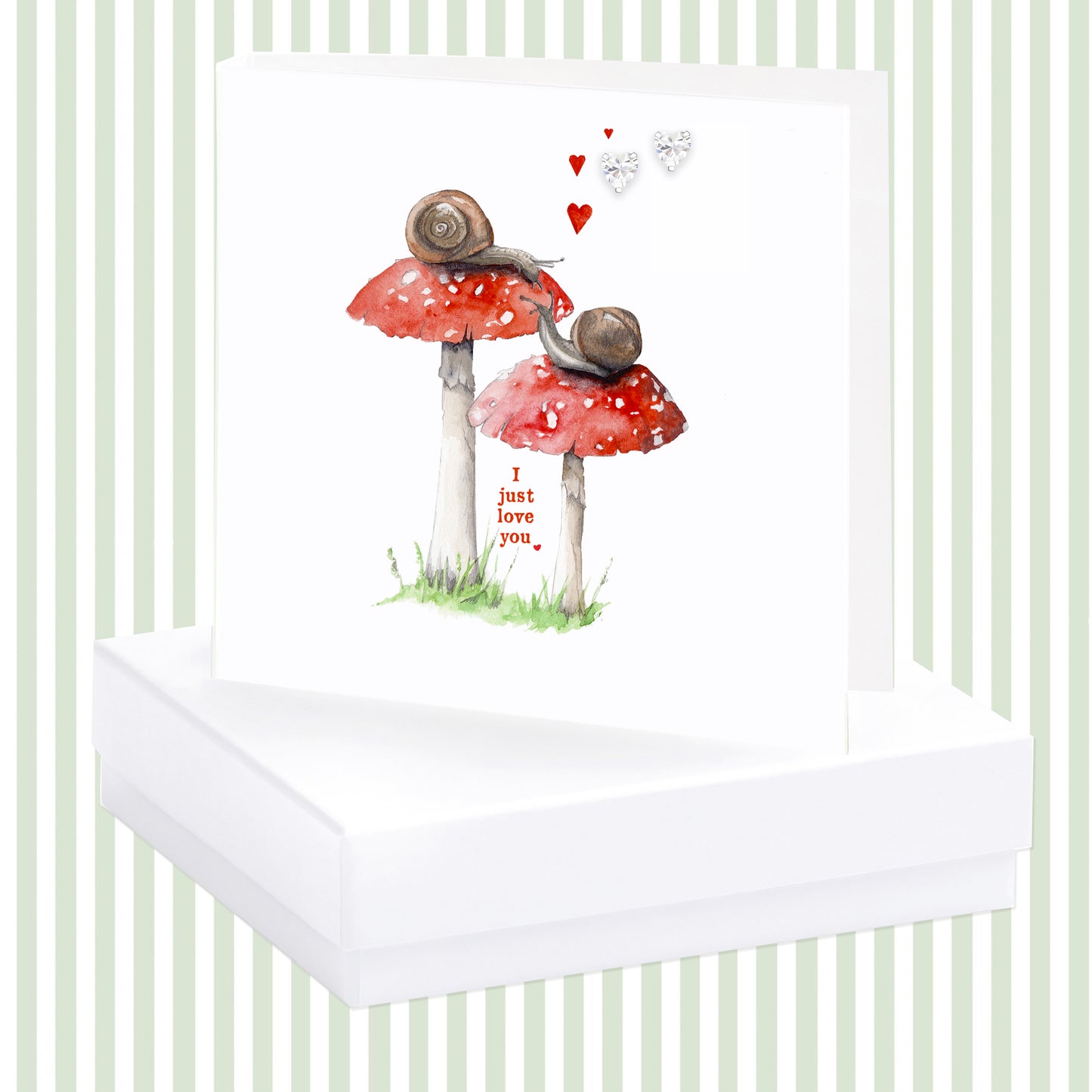 Sterling Silver Crystal Heart Drop Earrings  - Jewellery Gift, Box and Card for Loved Ones