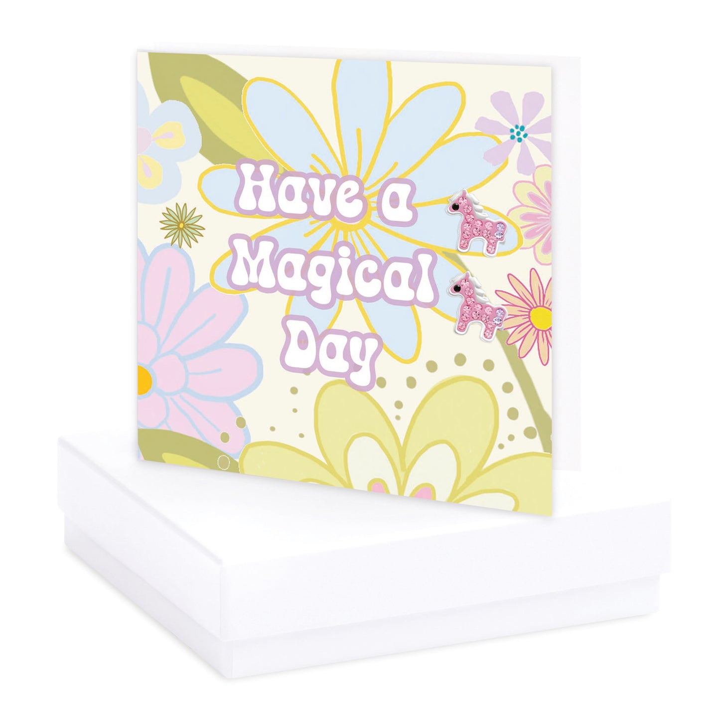 Sterling Silver Sparkly Pony Earrings - Gift Box -  Magical Gift for Girls