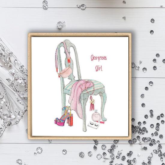 Load image into Gallery viewer, Gold Plated Sterling Silver Triple CZ stud Earrings on Chair &amp;amp; Shoes-Boxed Gift

