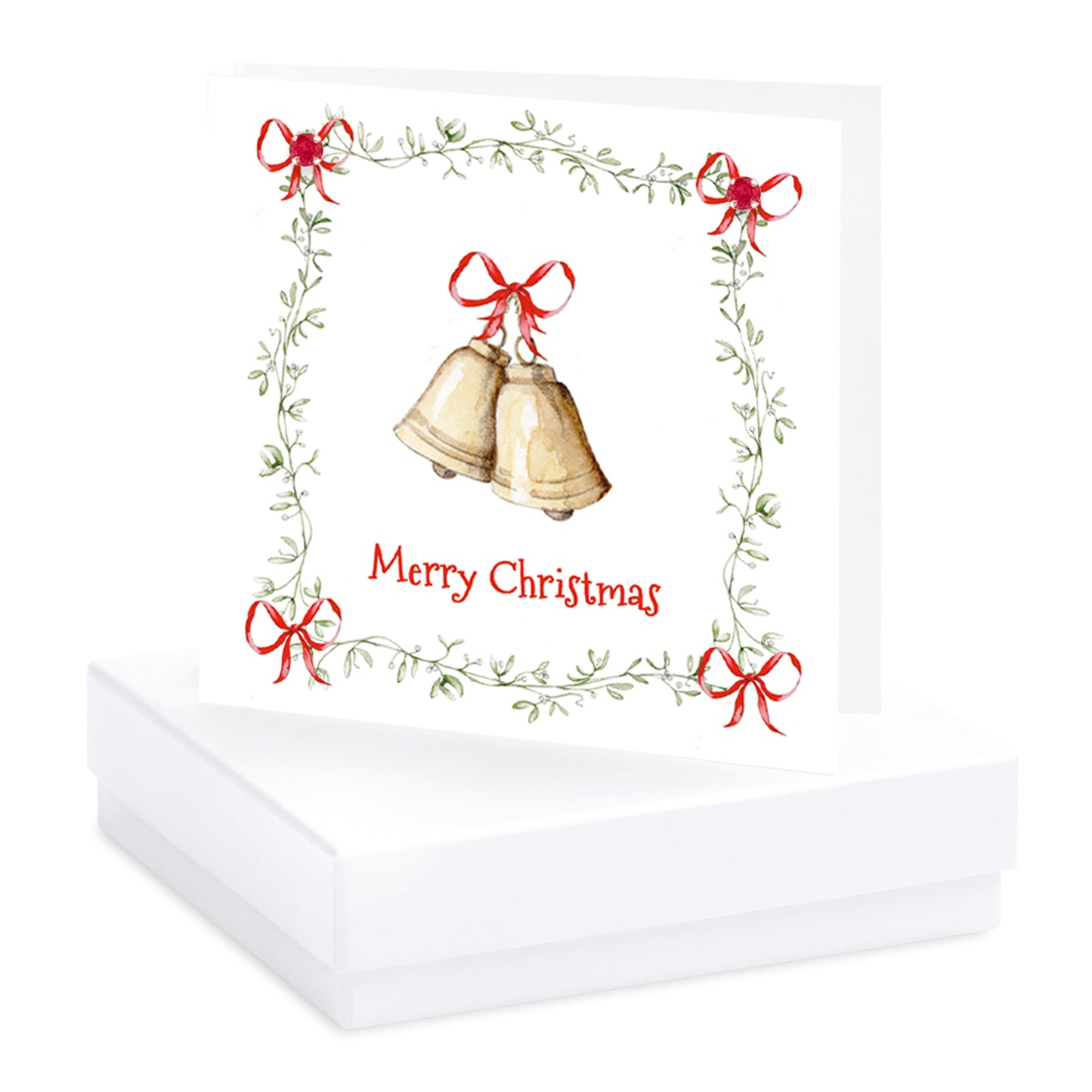 Sterling Silver Christmas Bells Earrings Card and Gift Box