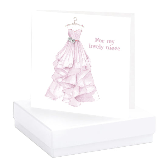 Sterling Silver Crystal Earrings Gift Card - Sparkle for a Special Niece - Crumble and Core