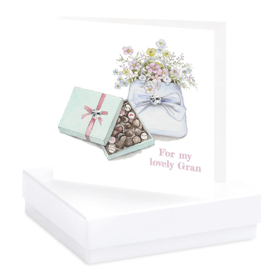 Sterling Silver Studs Gift Card - Sparkly Earrings for a Special Gran - Crumble and Core