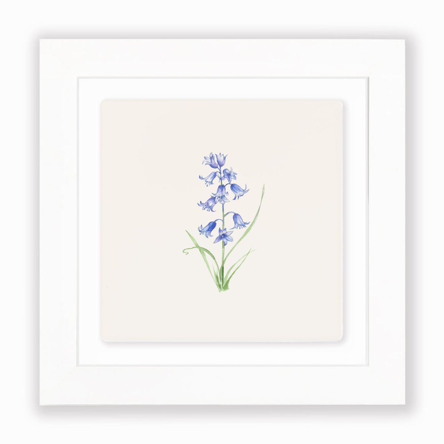 Hand Finished Ceramic Framed Tile Print - Bluebell Design - Home Decor - Gifts for Her